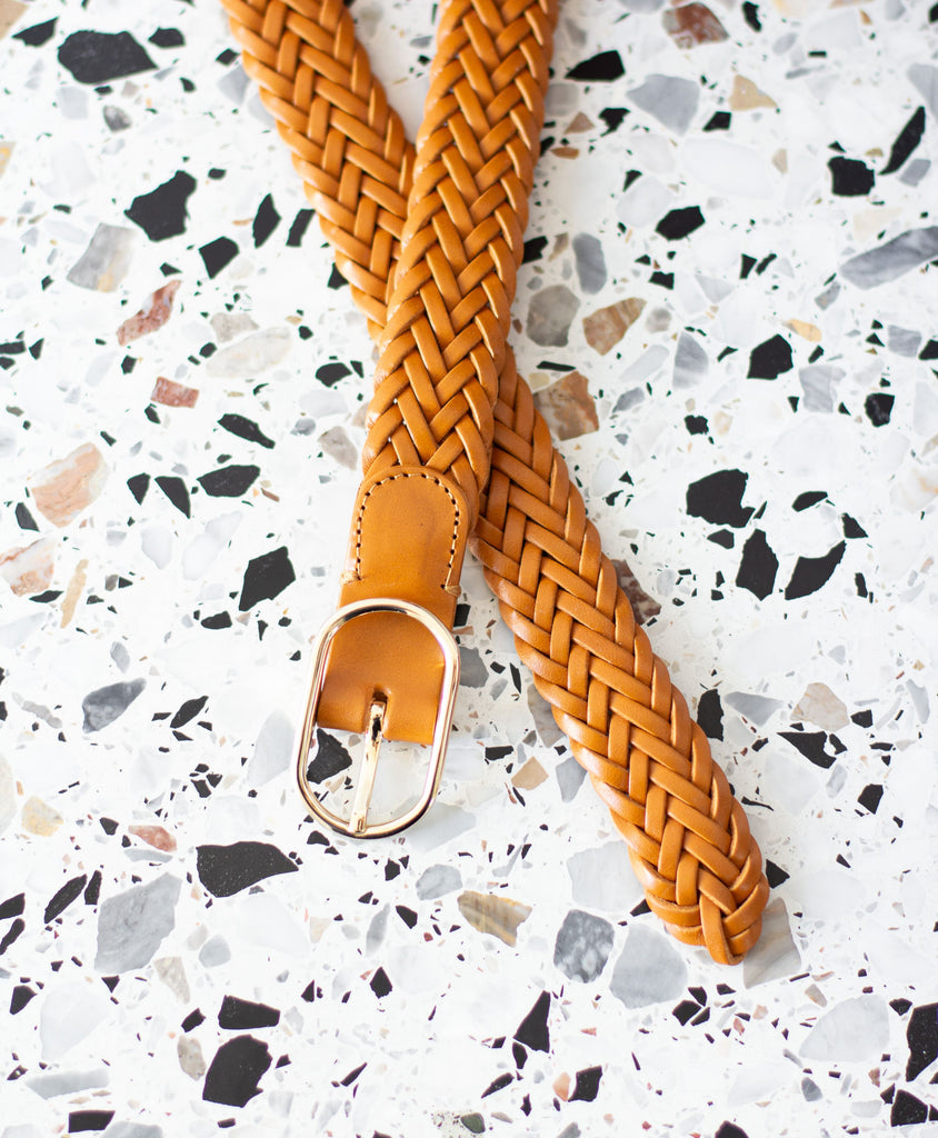 TELLERVO braided belt in amber - MOIMOI accessories