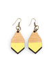 DIAMANTE earrings in light wood and yellow - MOIMOI accessories