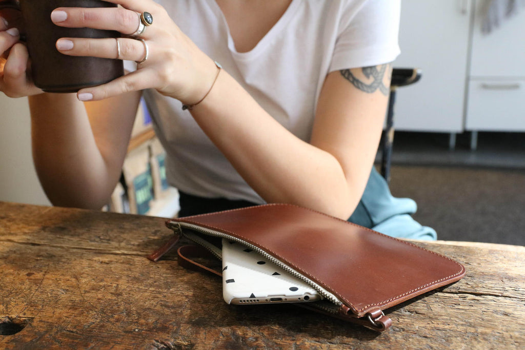 MARIA clutch bag in brown - MOIMOI accessories