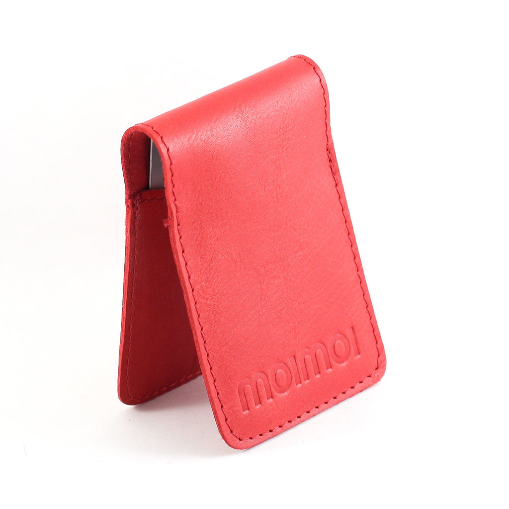 PETTERI leather card wallet in red - MOIMOI accessories