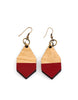 DIAMANTE earrings in light wood and red - MOIMOI accessories